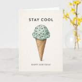 birthday card ice cream karte (Gelbe Blume)