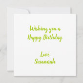 Birthday Card Karte (Rückseite)