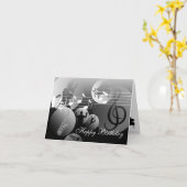 Birthday Card love Music Grey Karte (Gelbe Blume)