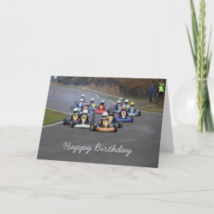 Birthday card of go karting kart race karte
