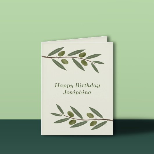 Birthday Card: Olive Branch Dankeskarte
