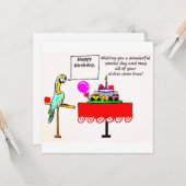 BIRTHDAY CARD - PARROT SPRICHWORT GLÜCKLICH BIRTHT KARTE (Vorderseite/Rückseite Beispiel)