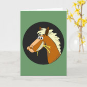 Birthday Card "Pferdekauen" (grün) Karte (Gelbe Blume)