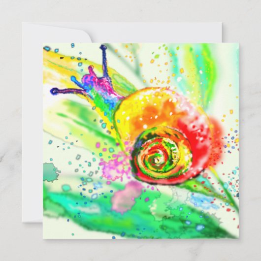 Birthday Card Rainbow Snail - Malerei Karte (Rückseite)