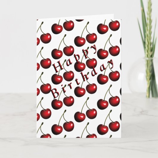 Birthday Card Red Sweet Cherry Karte (Vorderseite)