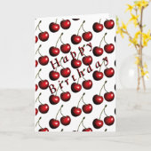 Birthday Card Red Sweet Cherry Karte (Gelbe Blume)
