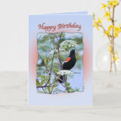 Birthday Card Rot-Flügel Karte (Gelbe Blume)