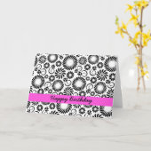 Birthday Card Schwarz/Weiß Karte (Gelbe Blume)