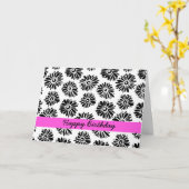 Birthday Card Schwarz/Weiß Karte (Gelbe Blume)