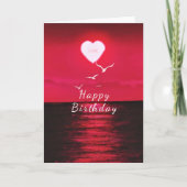 Birthday Card Sea Sunset Liebe Romantisch Karte (Vorderseite)