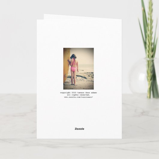 Birthday Card Surfer Girl Karte (Rückseite)