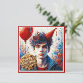 BIRTHDAY CARD ~ Teenage Boy ~ (Stehend Vorderseite)