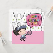 "Birthday Card Tennis-Themed: Aces & Cheers!" Karte (Vorderseite/Rückseite Beispiel)