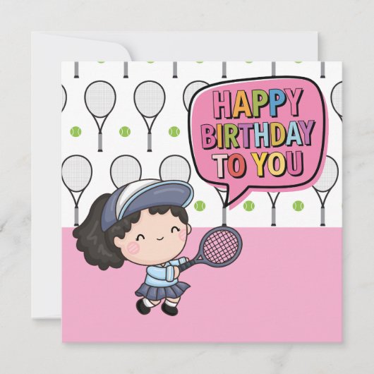 "Birthday Card Tennis-Themed: Aces & Cheers!" Karte (Vorderseite)