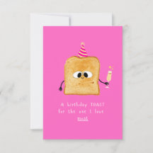 Birthday card Toast, einfach, funny and cute desig