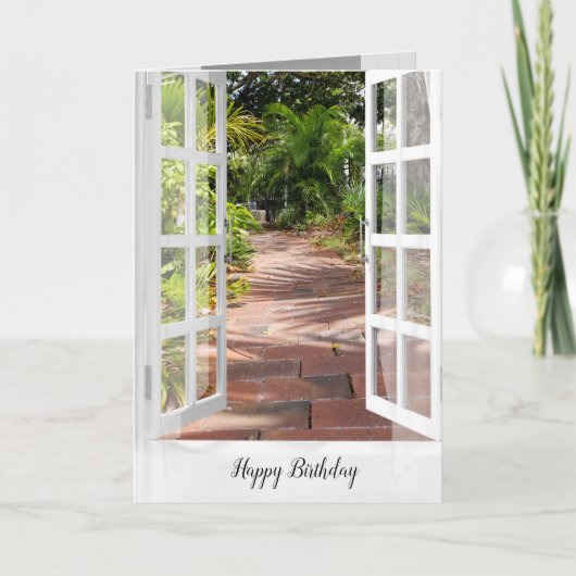 Birthday Card Tropengarten Weg Karte (Vorderseite)