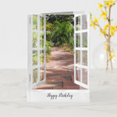 Birthday Card Tropengarten Weg Karte (Gelbe Blume)