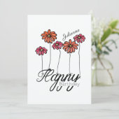 Birthday Card w Red Flower Balloons and Name Karte (Stehend Vorderseite)
