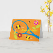 Birthday card with cute tennis design karte (Gelbe Blume)