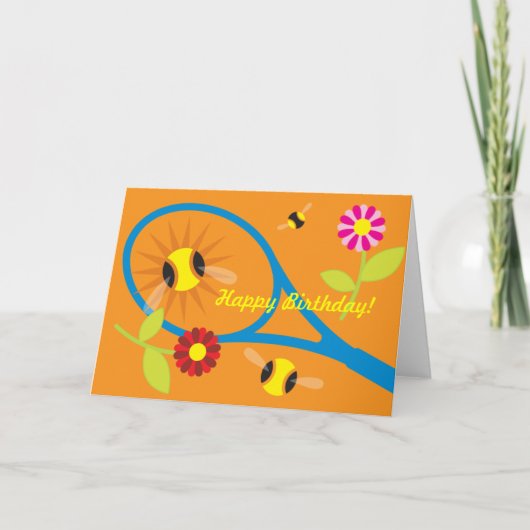 Birthday card with cute tennis design karte (Vorderseite)