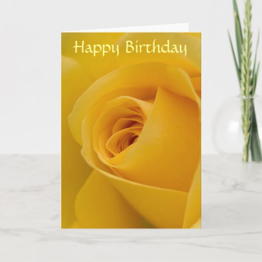 Birthday Card - Yellow Rose Flower Karte (Vorderseite)