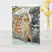 Birthday Card zum Aufstehen des Eichhörnchens Karte (Gelbe Blume)