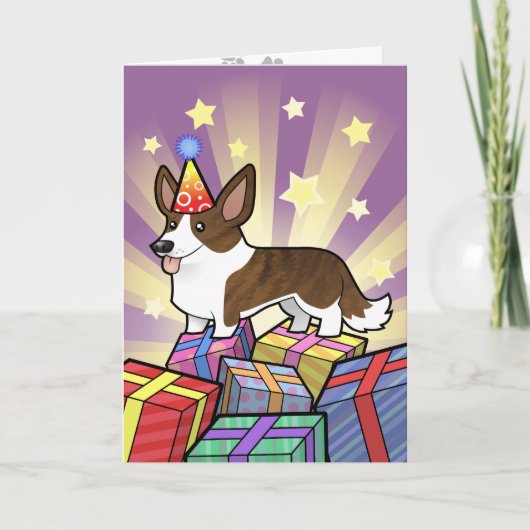 Birthday Cardigan Welsh Corgi Karte (Vorderseite)