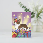Birthday Cardigan Welsh Corgi Postkarte (Stehend Vorderseite)