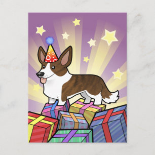 Birthday Cardigan Welsh Corgi Postkarte