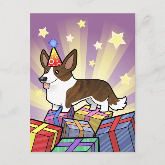 Birthday Cardigan Welsh Corgi Postkarte (Vorderseite)