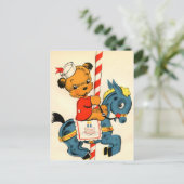 Birthday Carousel Postkarte (Stehend Vorderseite)