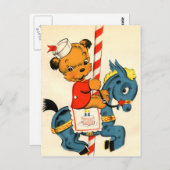 Birthday Carousel Postkarte (Vorne/Hinten)