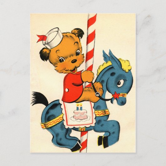 Birthday Carousel Postkarte (Vorderseite)