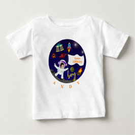 Birthday Cartoon Space Thema Baby T-shirt
