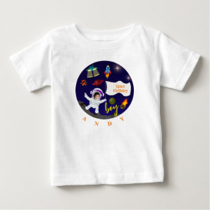 Birthday Cartoon Space Thema Baby T-shirt