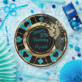 Birthday Casino Poker Chip - Aquamarin Pappteller (Party)