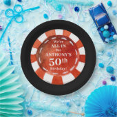 Birthday Casino Poker Chip Personalisiert Pappteller (Party)