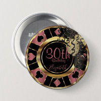 Birthday Casino Poker Chip - Rose