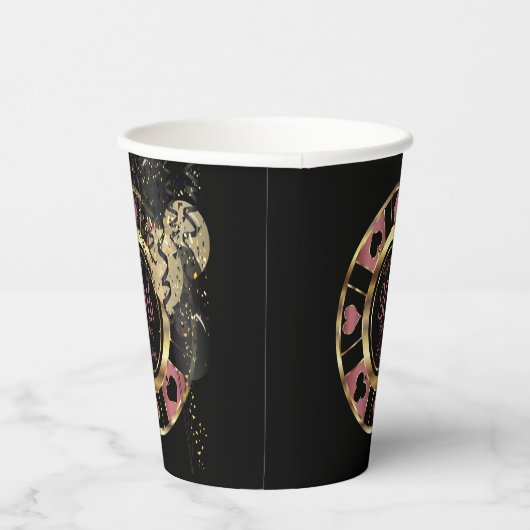 Birthday Casino Poker Chip - Rose Pappbecher (Rechts)