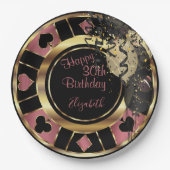 Birthday Casino Poker Chip - Rose Pappteller (Vorderseite)