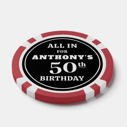 Birthday Casino Poker Thema Personalisiert Custom Pokerchips (Einzeln)