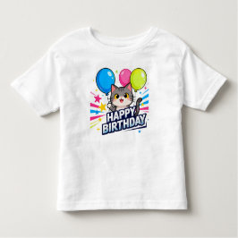 Birthday Cat Balloons - Niedlicher Kawaii Glückwun Kleinkind T-shirt