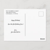 Birthday Cat | Beige Cat Happy Birthday Postkarte (Rückseite)