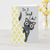 Birthday Cat Do I Smell Cake Karte (Gelbe Blume)