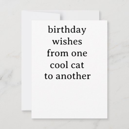 Birthday Cat Flat Card (Rückseite)
