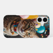 Birthday Cat iPhone 16 Hülle (Rückseite (Horizontal))