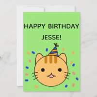 Birthday Cat | Orange Cat Happy Birthday Flat