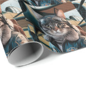 Birthday Cat Pilot & Airplane Cool Funny Aviation Geschenkpapier (Rolleneckpunkt)