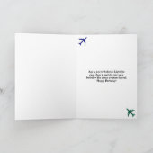 Birthday Cat Pilot Aviator Cool Funny Aviation Karte (Innenseite)