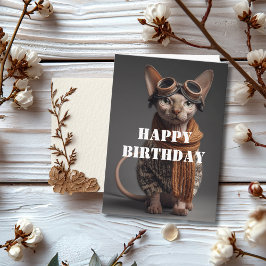 Birthday Cat Pilot Aviator Cool Funny Aviation Karte